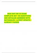 HESI EXIT RN V2 EXAM  COMPLETE SET 160 QUESTIONS  AND DETAILED ANSWERS WITH  RATIONALES | LATEST UPDATE |  ALREADY PASSED