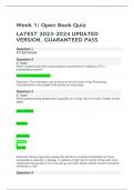 Week 1&colon; Open Book Quiz LATEST 2023-2024 UPDATED  VERSION&period; GUARANTEED PASS