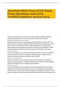 American Red Cross-ACLS-Final Exam Questions and 100&percnt; Verified solutions 20233&sol;2024