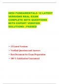 HESI FUNDAMENTALS 12 LATEST  VERSIONS REAL EXAM COMPLETE SETS QUESTIONS  WITH EXPERT VERIFIED  SOLUTIONS | PASSED