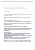 Primary Care 2 Questions with Verified Answers&comma;100&percnt; CORRECT