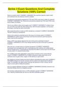 Series 3 Exam Questions And Complete Solutions &vert;100&percnt; Correct