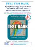 Test Bank for Psychopharmacology: Drugs, the Brain, and Behavior 3rd Edition by Jerrold S. Meyer & Linda F. Quenzer ISBN 9781605355559 Chapter 1-20 | Complete Guide A+