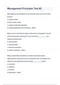 Management Principles Test Questions & Answers 2023&lpar;A&plus;GRADED 100&percnt;VERIFIED&rpar;