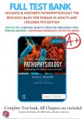 Test Bank For Pathophysiology 9th Edition McCance, 9780323789882, Chapter 1-49 All Chapters with Answers and Rationals