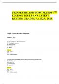 URINALYSIS AND BODY FLUIDS 7TH EDITION TEST BANK LATEST REVISED GRADED A+ 2023 / 2024