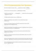FBLA Entrepreneurship Test Questions With 100% Correct Answers.
