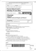 Pearson Edexcel Level 3 Chemistry Advanced PAPER 2 June 2023 question paper: Advanced Organic and Physical Chemistry