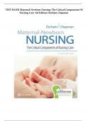 TEST BANK FOR Davis Advantage of Maternal-Newborn Nursing : THE CRITICAL COMPONENTS OF NURSING CARE, 3RD EDITION DURHAM & CHAPMAN | All Chapters | COMPLETE GUIDE A+