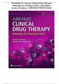 Test Bank For Abrams’ Clinical Drug Therapy Rationales for Nursing Practice 12th Edition Geralyn Frandsen | All Chapters| COMPLETE GUIDE A+