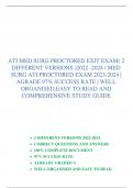 TEST BANK FOR ATI MED SURG PROCTORED EXIT EXAM( 2  DIFFERENT VERSIONS )2022 -2024 / MED  SURG ATI PROCTORED EXAM 2023-2024 |  AGRADE 97% SUCCESS RATE | WELL  ORGANISED,EASY TO READ AND  COMPREHENSIVE STUDY GUIDE