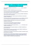 NTR Exam 1 Questions And Complete Solutions