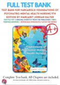 Test bank For Varcarolis Foundations of Psychiatric-Mental Health Nursing 9th Edition, 9780323697071, All Chapters with Answers and Rationals 