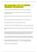 BIO 1100 EXAM 1 &lpar;CH 1-5&rpar; VERIFIED ANSWERS 100&percnt;2023&sol;2024