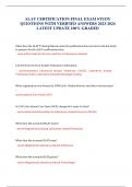 ALAT CERTIFICATION FINAL EXAM STUDY QUESTIONS WITH VERIFIED ANSWERS 2023-2024 LATEST UPDATE 100&percnt; GRADED