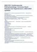 NSG 533: Cardiovascular Pathophysiology: Coronary Heart Disease and Hypertension | 2023-2024 updated