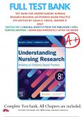 Test Bank For Understanding Nursing Research Building an Evidence-Based Practice 8th Edition By Grove | 9780323826419 | 2023 - 2024 | Chapter 1-14 | All Chapters with Answers and Rationals