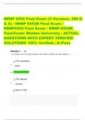 NRNP 6552 Final Exam (3 Versions, 300 Q  & A) / NRNP 6552N Final Exam /  NRNP6552 Final Exam / NRNP-6552N  Final Exam: Walden University | ACTUAL  QUESTIONS WITH EXPERT VERIFIED  SOLUTIONS 100% Verified | A+Pass