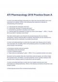 ATI Pharmacology 2019 Practice Exam Questions and Answers (A+ GRADED 100% VERIFIED)