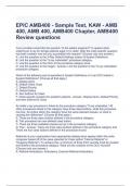 EPIC AMB400 - Sample Test, KAW - AMB 400, AMB 400, AMB400 Chapter, AMB400 Review Questions and Answers