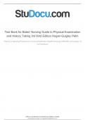 Testbank for bate's nursing guide to physical examination and history taking 3rd third edition hogan.pdf