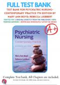 Test Bank For Psychiatric Nursing : Contemporary Practice 7th Edition By Mary Ann Boyd; Rebecca Luebbert |9781975161187 | 2022/2023  | Chapters 1-43| Complete Questions and Answers A+