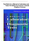 Test Bank for a Manual of Laboratory and Diagnostic Tests 7th Edition by Frances T Fischbach | All Chapters Covered