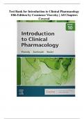Test Bank for Introduction to Clinical Pharmacology 10th Edition by Constance Visovsky | All Chapters Covered