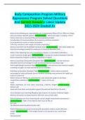 Body Composition Program Military Appearance Program Solved Questions And Answers Latest Update 2023-2024 Graded A&plus;