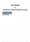 Test Bank For Psychiatric Mental Health Nursing 8th Edition Wanda Mohr