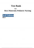 Test Bank For Ricci Maternity Pediatric Nursing 3rd Edition Susan Ricci, Theresa Kyle, and Susan Carman