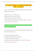 ATI QUESTIONS TO REVIEW BEFORE  EXIT & NCLEX  &lpar;Top  2024&sol;2025 EXAM REVIEW DOC &rpar;