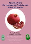 Ag. Econ. 6.4 (2+1) Farm Management, Production and Resource Economics