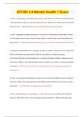 ATI RN 3&period;0 Mental Health 1 Exam  &lpar;Top  2024&sol;2025 EXAM REVIEW DOC &rpar;