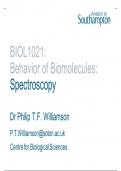 Behaviour of biomolecules Lecture notes: Spectroscopy (Fluorescence)