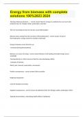 Energy from biomass with complete solutions 100&percnt;2023 2024