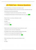 ATI TEAS Test – Science Questions  (Top  2024/2025 EXAM REVIEW DOC )