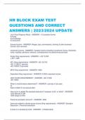 HR BLOCK EXAM TEST  QUESTIONS AND CORRECT  ANSWERS | 2023/2024 UPDATE