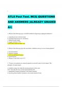 | ATLS Post Test. MCQ |QUESTIONS AND ANSWERS |ALREADY GRADED A+|