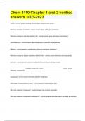 Chem 1110 Chapter 1 and 2 verified answers 100&percnt;2023