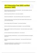 US Citizenship Test 2022 verified answers 100&percnt;