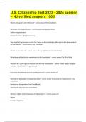 U&period;S&period; Citizenship Test 2023 - 2024 session &ndash; NJ verified answers 100&percnt;