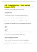 U&period;S&period; Citizenship Test &ndash; Ohio verified answers 100&percnt;