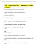 U&period;S&period; Citizenship Test &ndash; Nebraska verified answers 