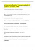 Citizenship Test for Pennsylvania 2023 verified answers 100&percnt;