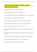 Citizenship test florida 2023 verified answers 100&percnt;2023