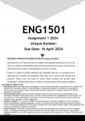 ENG15101 Assignment 1 (ANSWERS) 2024 - DISTINCTION GUARANTEED