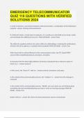 EMERGENCY TELECOMMUNICATOR QUIZ&vert; 118 QUESTIONS WITH VERIFIED SOLUTIONS 2024