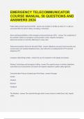 EMERGENCY TELECOMMUNICATOR COURSE MANUAL&vert; 58 QUESTIONS AND ANSWERS 2024