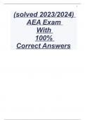 (solved 2023/2024)  AEA Exam  With  100%  Correct Answers